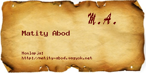 Matity Abod névjegykártya